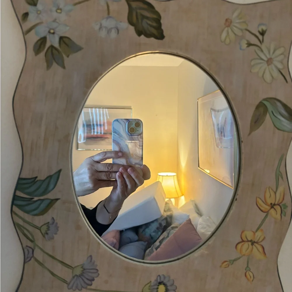 Floral Beige Wall Mirror